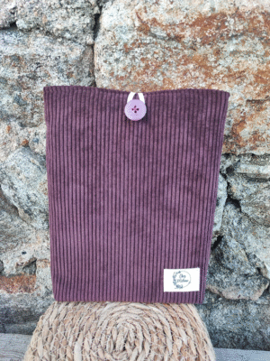 Pochette à livre en velour Aubergine