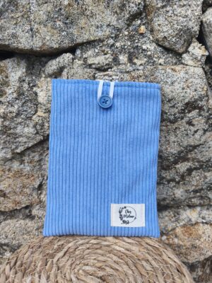 Pochette à livre en velours Bleu Jeans