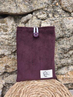 Pochette à livre en velours Aubergine