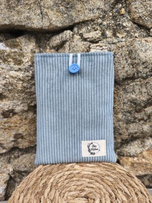 Pochette à livre en velours Bleu Ciel